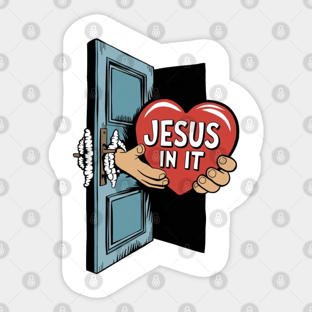 Jesus In My Heart - Hands Holding Heart Sticker by Rox